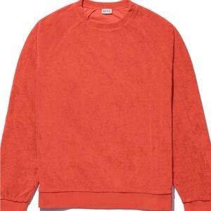 Terry cloth lightweight towel sweatshirt tomato red color worn twice